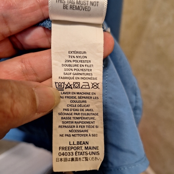 Mens L.L.Bean No Fly Zone Hiking Shirt Blue 281122 Sz L Insect Repellent - Picture 6 of 6